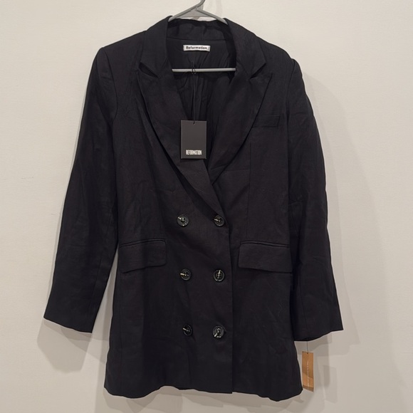 Reformation NWT Black Maxwell Blazer Dress! 🖤 Stunning piece! - Picture 3 of 8